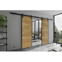 Dubultās bīdāmās durvis AURA DUO Loft R, zelta ozols